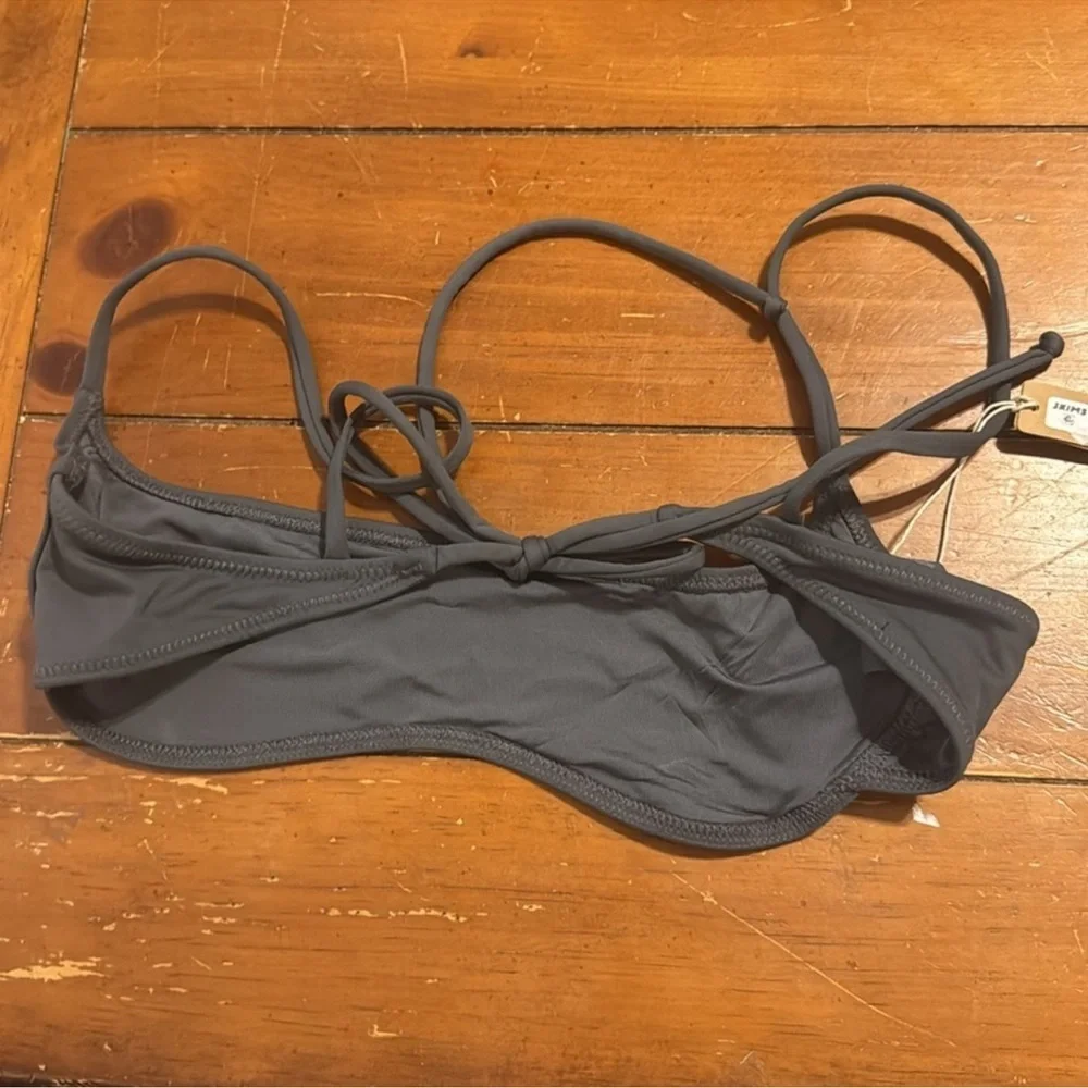 SKIMS (B10) Signature Swim Micro Scoop Top | Gunmetal | NWT | 2X